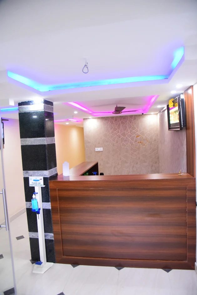 The front desk at CNR Residency